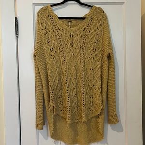 Free People Yellow Knit Sweater (LIKE NEW)